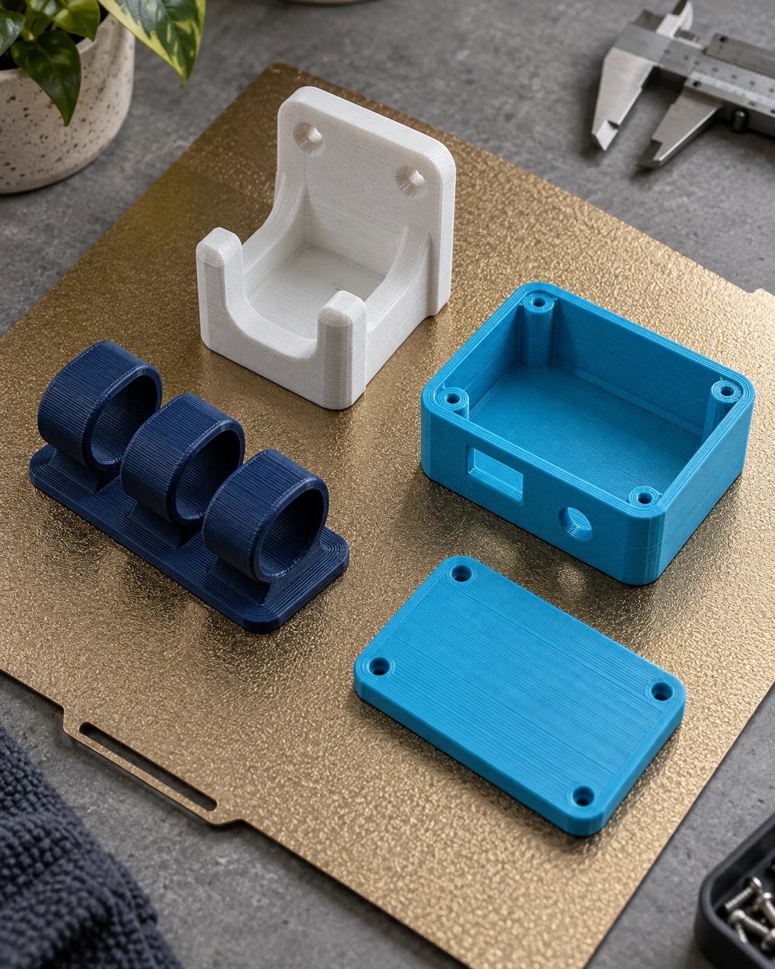 AI-generated illustration of a 3D-printer build plate